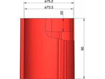 Klima základna 75mm 3-stabilizátory červená / KL-31075302