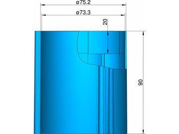 Klima základna 75mm 3-stabilizátory modrá / KL-31075306
