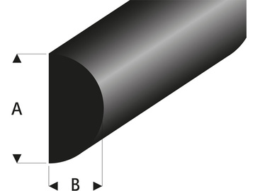 Raboesch profil gumový půlkruh 1.1x2mm 2m / KR-rb104-60