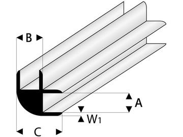 Raboesch profil ASA spojovací rohový 1.5x1000mm / KR-rb449-52