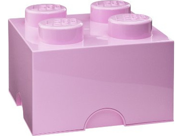 LEGO úložný box 250x250x180mm - světle růžový / LEGO40031738