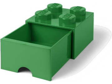 LEGO úložný box s šuplíkem 250x250x180mm - tmavě zelený / LEGO40051734
