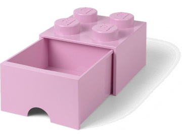 LEGO úložný box s šuplíkem 250x250x180mm - světle růžový / LEGO40051738