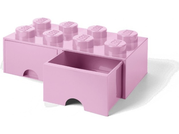 LEGO úložný box s šuplíky 250x500x180mm - světle růžový / LEGO40061738