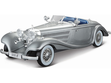 Maisto Mercedes-Benz 500 K Typ Specialroadster 1936 1:18 šedá metalíza / MA-36862