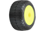 Pro-Line Wheels 1/18, Hole Shot Mini-T Tires, H8 Yellow Wheels (2)(Losi Mini-T)