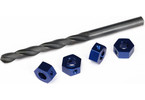 Traxxas Wheel adaptors, 12mm hex, 6061-T6 aluminum (blue-anodized) (4)