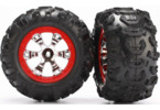 Traxxas Tires & wheels 2.2", Geode chrome-red wheels, Canyon AT tires (pair)