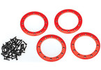 Traxxas hliníkový beadlock kroužek 2.2" červený (4)