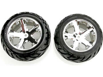 Traxxas Tires & wheels 2.8", All Star chrome wheels, Anaconda tires (pair) (electric rear) / TRA3773