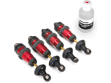 Traxxas Shocks, GTR aluminum, red-anodized (fully assembled w/o springs) (4) / TRA5460R