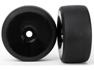 Traxxas kolo, disk černý, pneu slick (2) (přední) / TRA6475