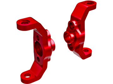 Traxxas závěs těhlice hliníková červeně eloxovaná (levá a pravá) / TRA9733-RED