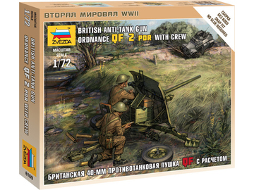 Zvezda Snap Kit - Ordnance QF 2-pdr s posádkou (1:72) / ZV-6169