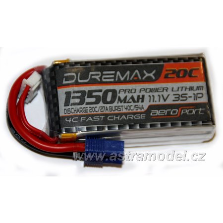 DUREMAX Power LiPol 11.1V 1350mAh 20C EC3
