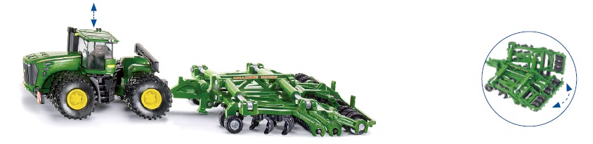 SIKU Farmer - John Deere 9630 traktor s Amazone Centaur 1:87