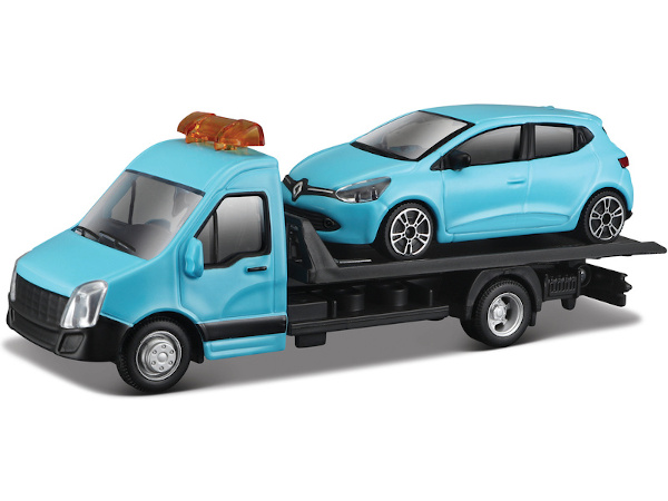 Kovový model odtahovky + Renault Clio
