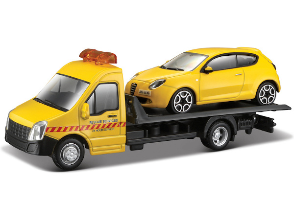 Kovový model odtahovky + Alfa Romeo MiTo