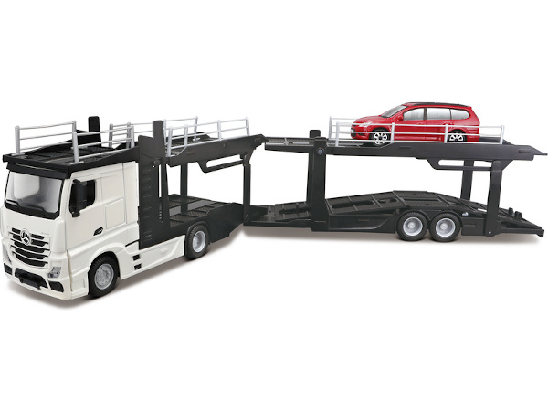 Kovový model Mercedes-Benz Actros + Ford Focus Combi
