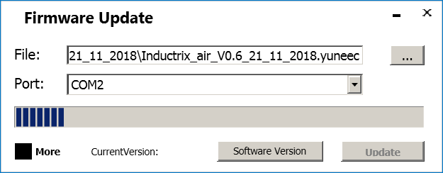 Průběh aktualizace firmware