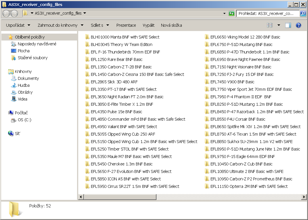 Obr. 4b: Dostupné konfigurace modelů