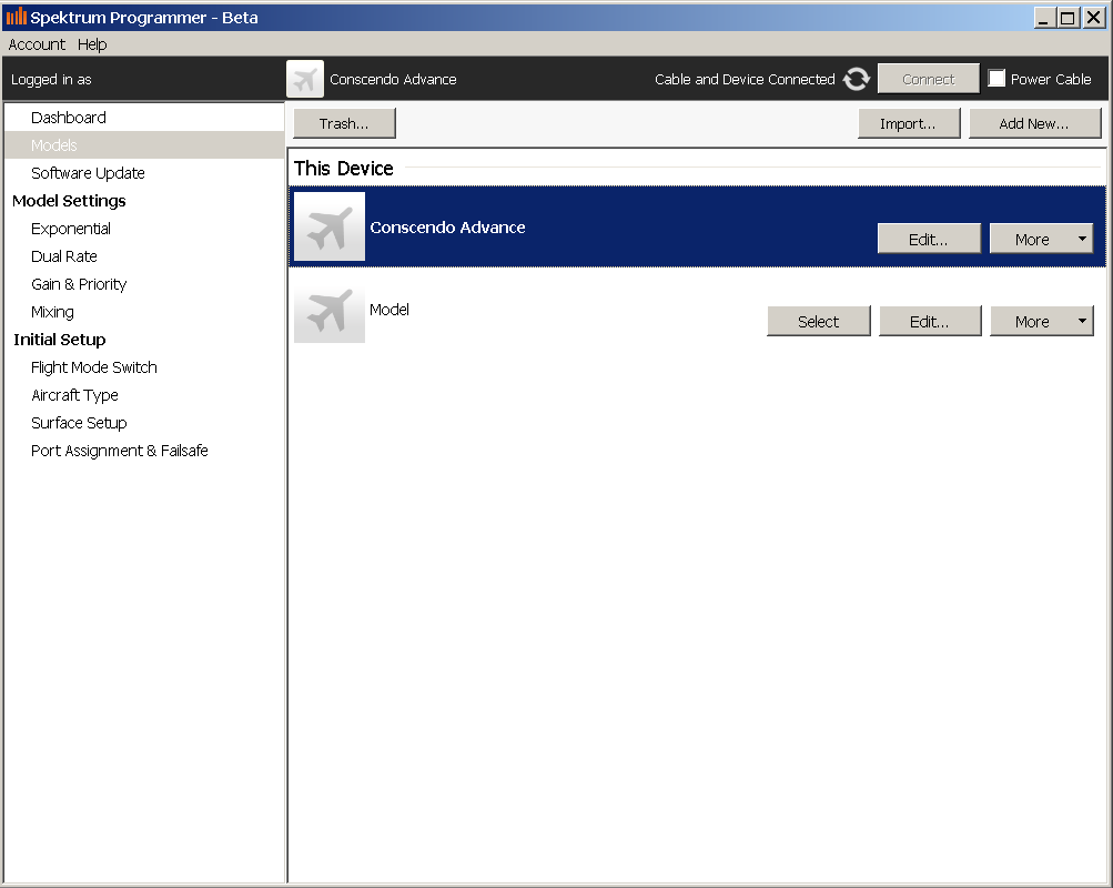 Obr. 5: Import SRM souboru s konfigurací