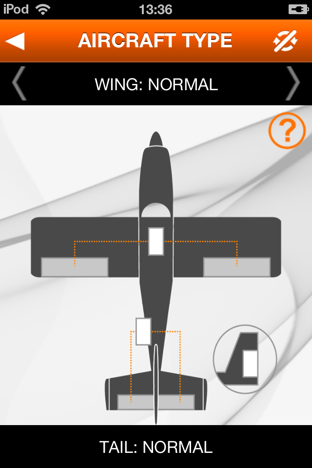 Uspořádání křídla - 1x křidélko