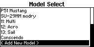 System Setup: Model Select