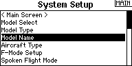 System Setup: Model Name