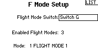 System Setup/F-Mode Setup: Flight Model Switch