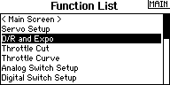Function List: D/R and Expo