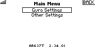 Function List/Forward Programming: Gyro Settings