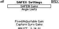 SAFE Settings: SAFE Gains