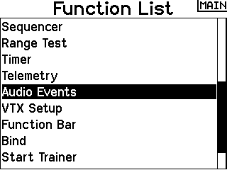 Menu Function List