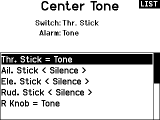 Menu Center Tone