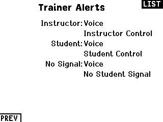 Menu Trainer Alerts