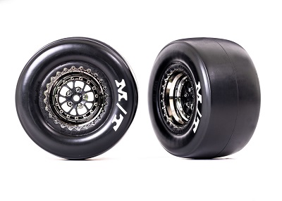 Extra přilnavé pneumatiky, sestavené a přilepené, včetně pěnový vložek, černě chromovaný disk