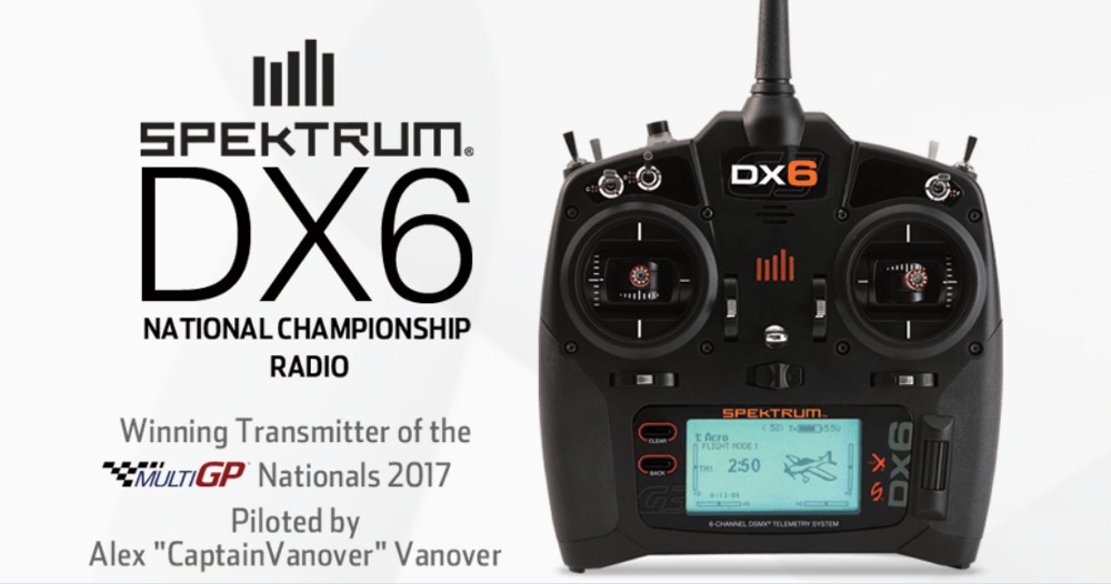 RC souprava Spektrum DX6 se stala vítězem v rámci soutěží závodů MultiGP v roce 2017.