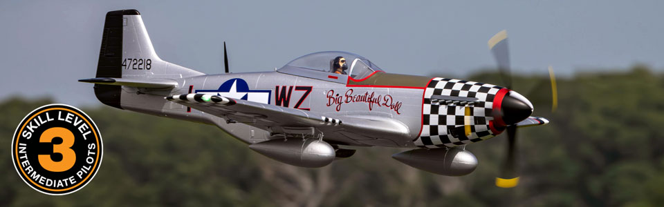 E-flite P-51D Mustang Big Beautiful Doll 1.5m BNF Basic AS3X+ SAFE Select