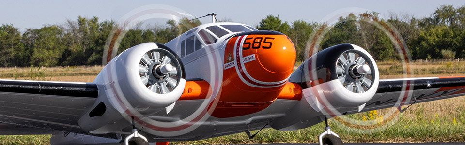 E-flite Beechcraft D18/RC-45J 1.5m BNF Basic AS3X+ SAFE Select