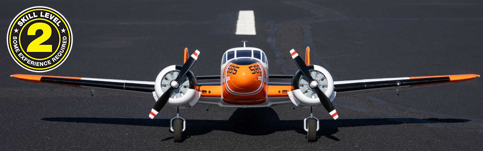 E-flite Beechcraft D18/RC-45J 1.5m BNF Basic AS3X+ SAFE Select