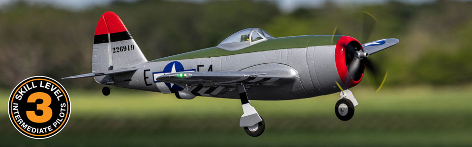 E-flite Micro P-47 Thunderbolt 0.625m BNF Basic AS3X+ SAFE Select