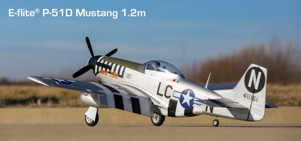 P-51D Mustang 1.2m BNF Basic SAFE