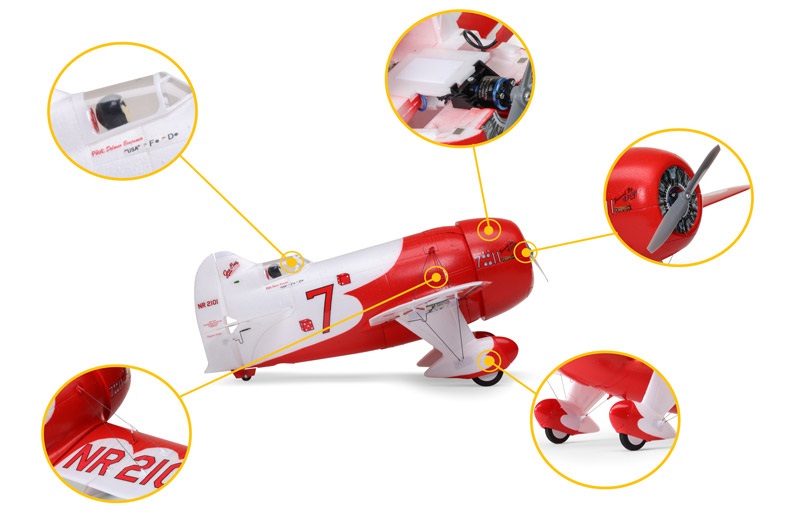 E-flite Gee Bee R-2 0.51m AS3X SAFE Select BNF Basic