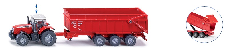 SIKU Farmer - Massey Ferguson traktor s přívěsem 1:87