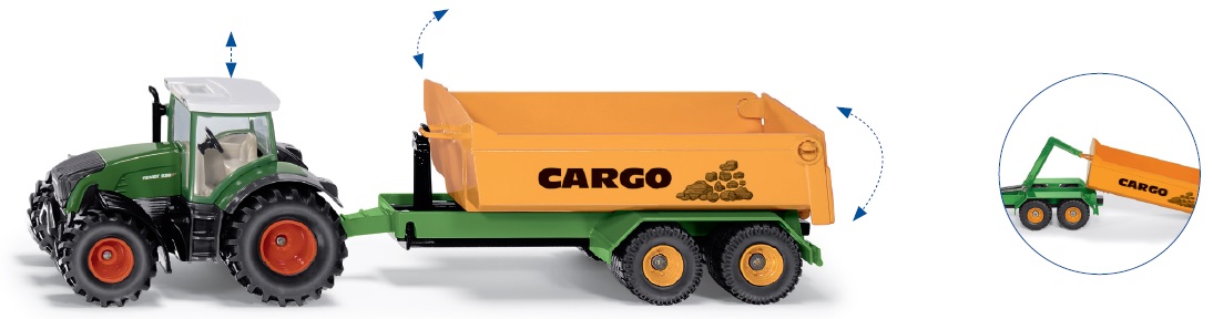 SIKU Farmer - traktor Fendt s přívěsem, 1:50