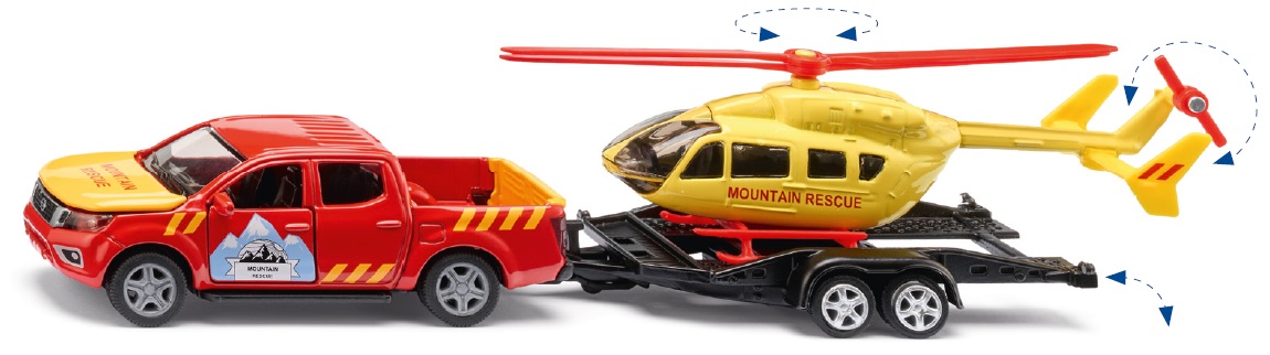 SIKU Super - Nissan Navara s vrtulníkem