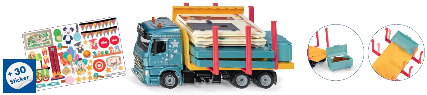 SIKU Super - nákladní auto převážející montovaný dům 1:50