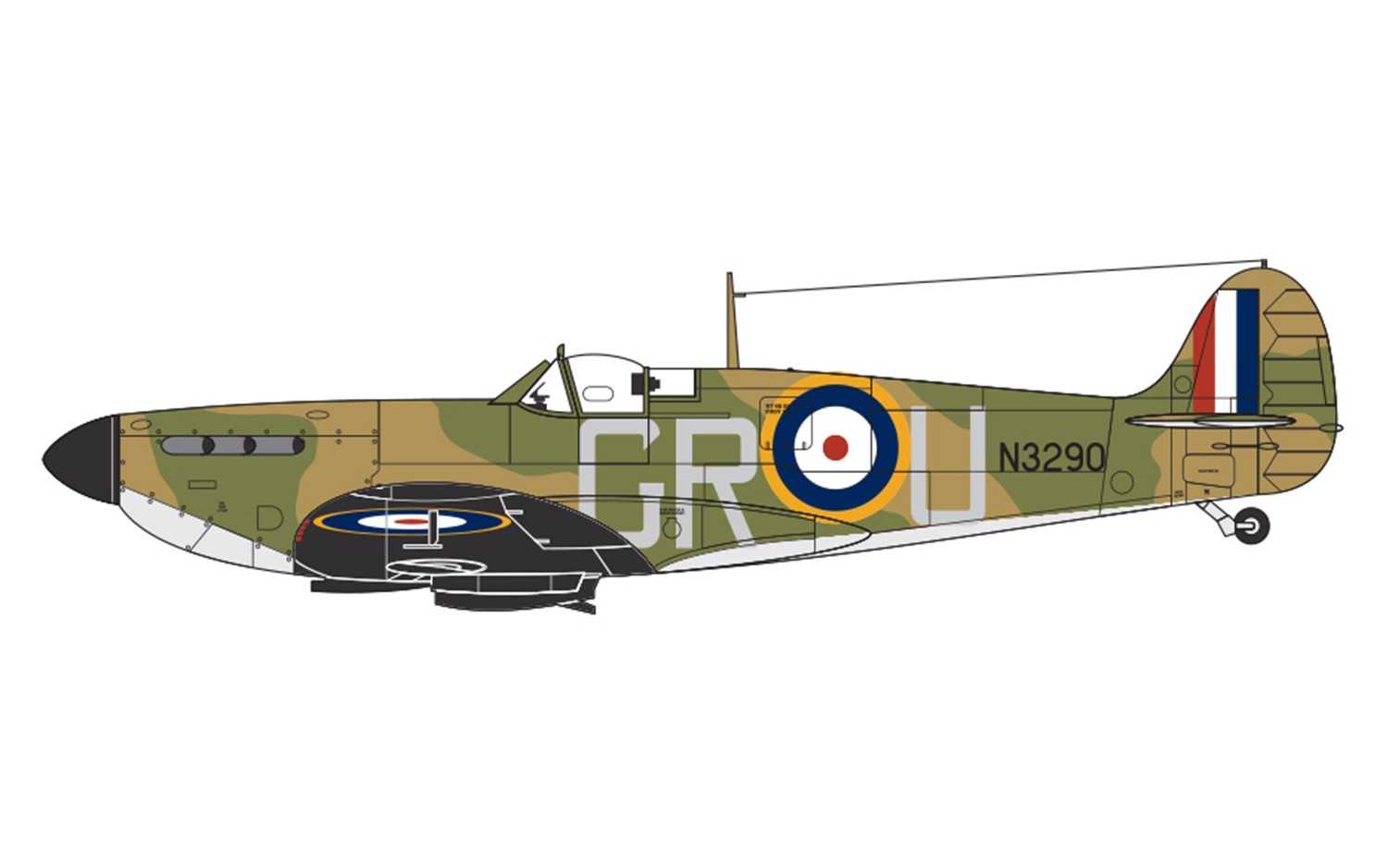 Supermarine Spitfire Mk.Ia N3290 GR-U eskadra 92 1940