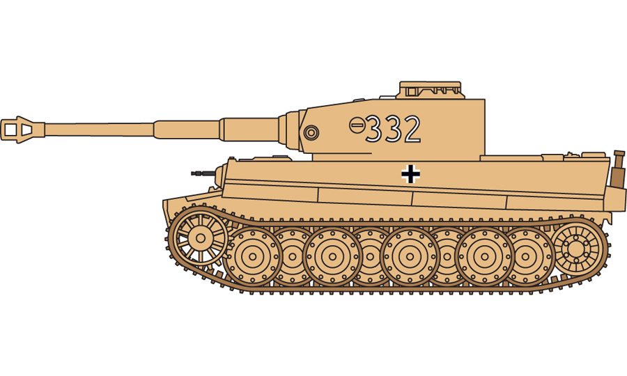 Panzer Kampfwagen V1 Tiger, German Army, Severní Africa, 1943
